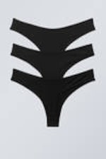 Black - 3-pack Soft Thongs - 1