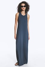 Dark Blue - Racerback Maxi Dress - 0