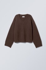 Braun - Pullover Ergo mit V-Ausschnitt - 0