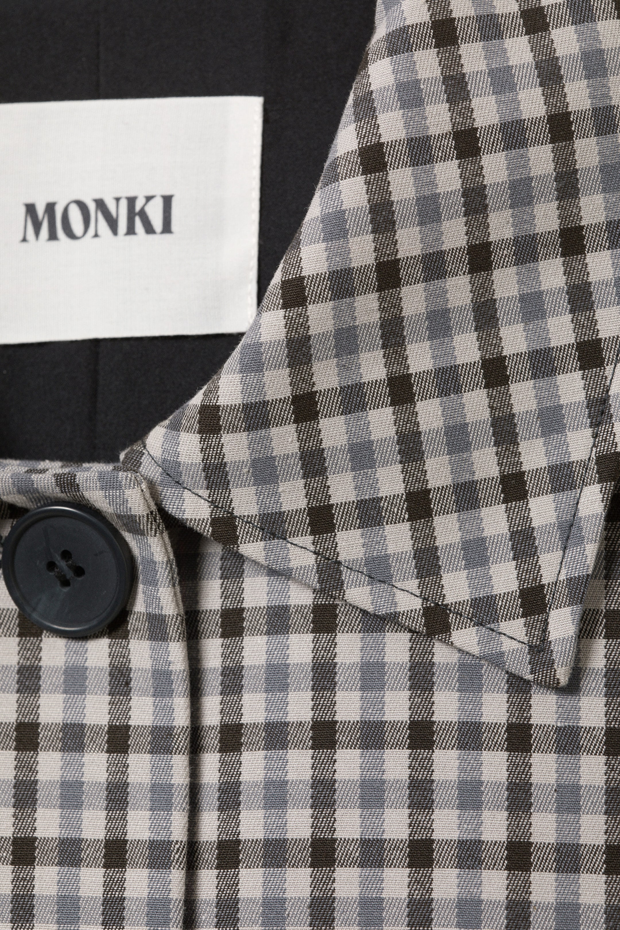 Gris à carreaux - Manteau croisé décontracté - 6