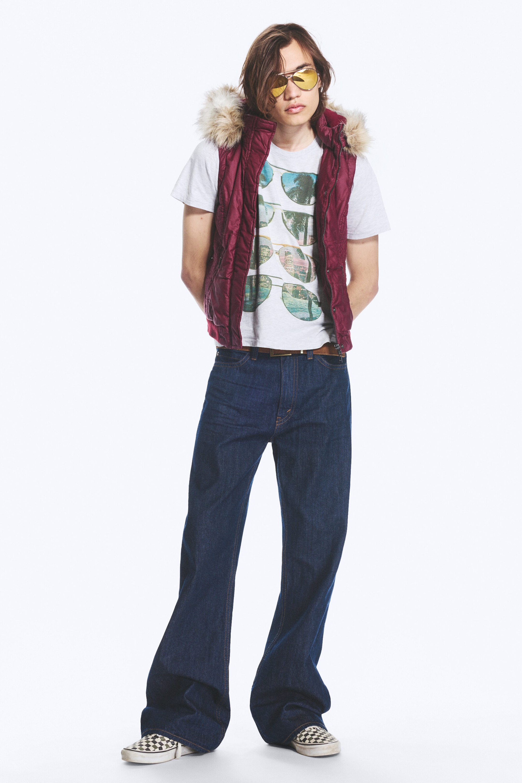 Blue Rinse - Dark Blue - Boo Bootleg Low Rise Regular Bootcut Jeans - 1