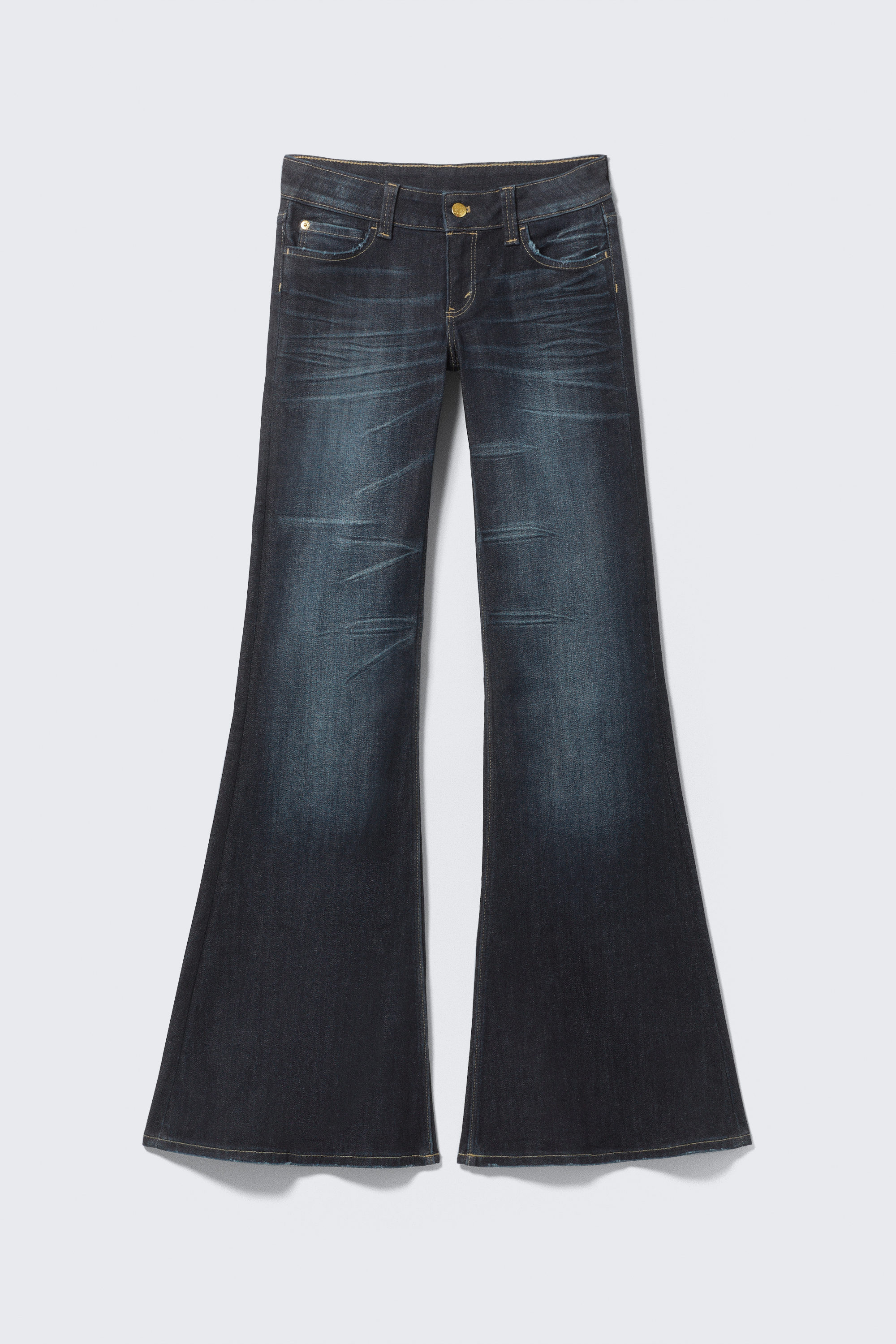 パンツ Anglerz. coating flare denim flare low rise coated flared skinny jeans - Coated Black - Black