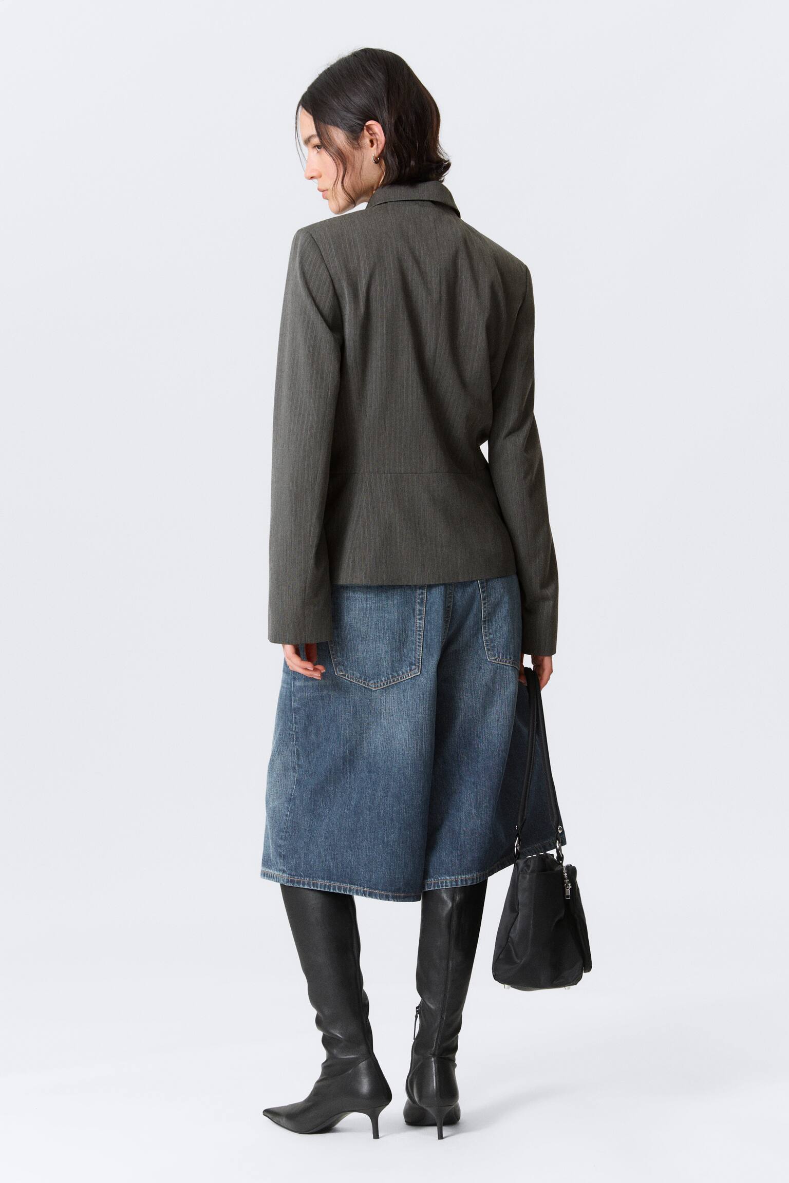 Kurtka Lean Guziki - Ciemnoszary w jodełkę/Prążkowany Czarny/Dusty Mole - 3