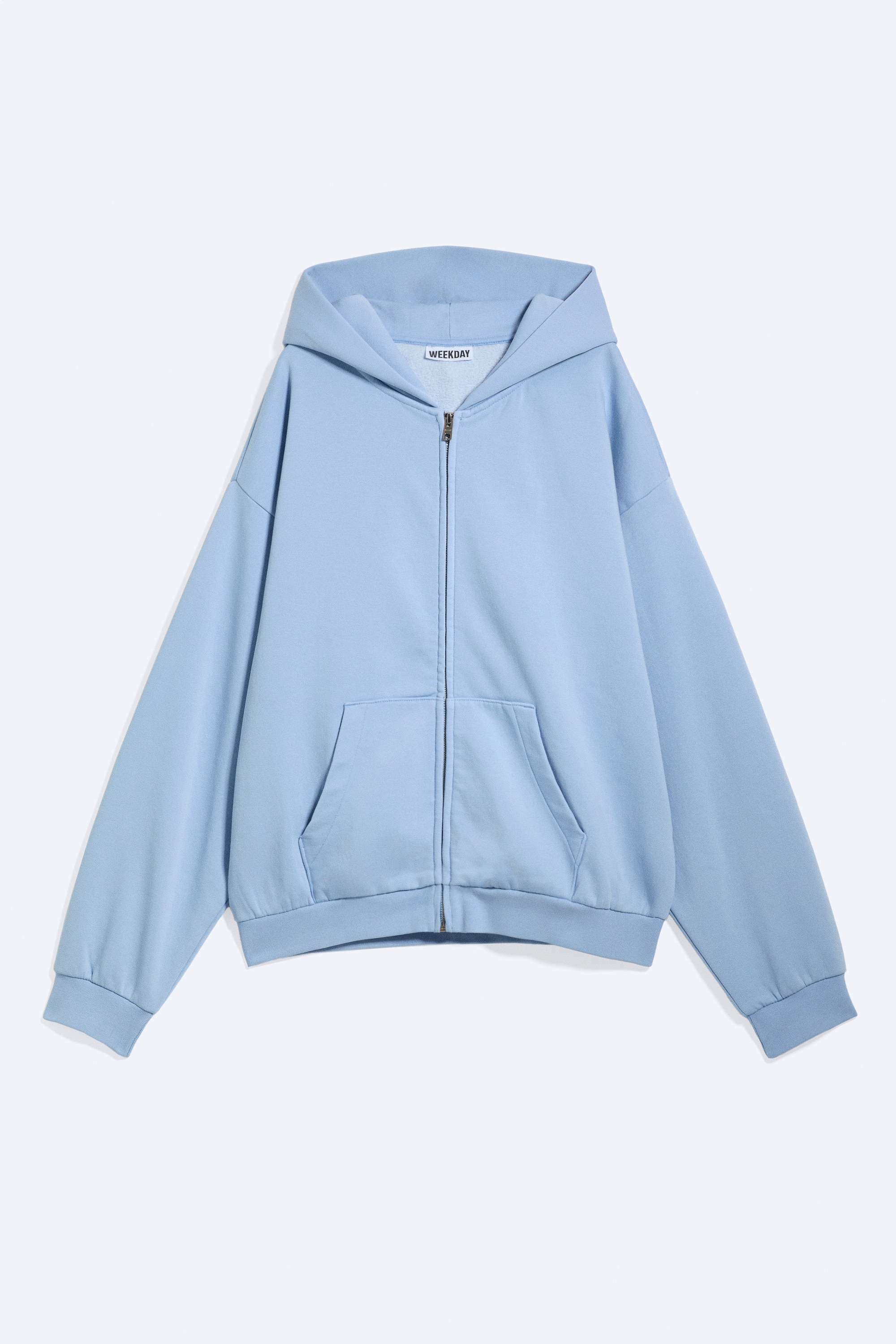 Weit geschnittener Zip-Hoodie - Gewaschenes Hellblau/Dunkelgrün/Grau meliert/Schwarz/Helles Beige/Dunkelbraun/Dunkelgrau