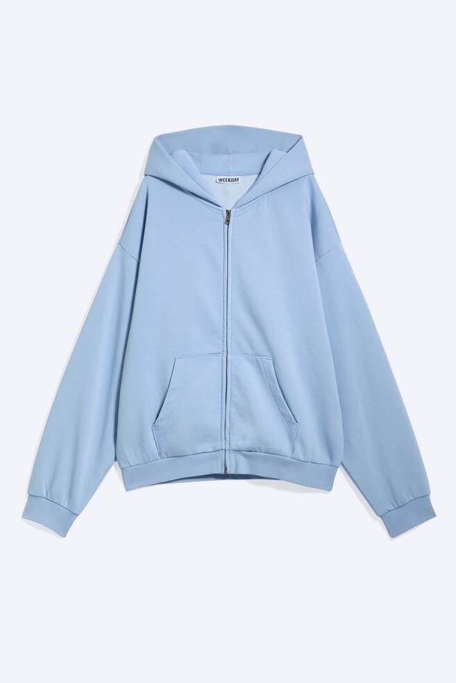 Sudadera con capucha y cremallera - Azul claro lavado/Negro/Marrón oscuro/Verde oscuro/Gris jaspeado/Verde oscuro/Marrón oscuro - 1