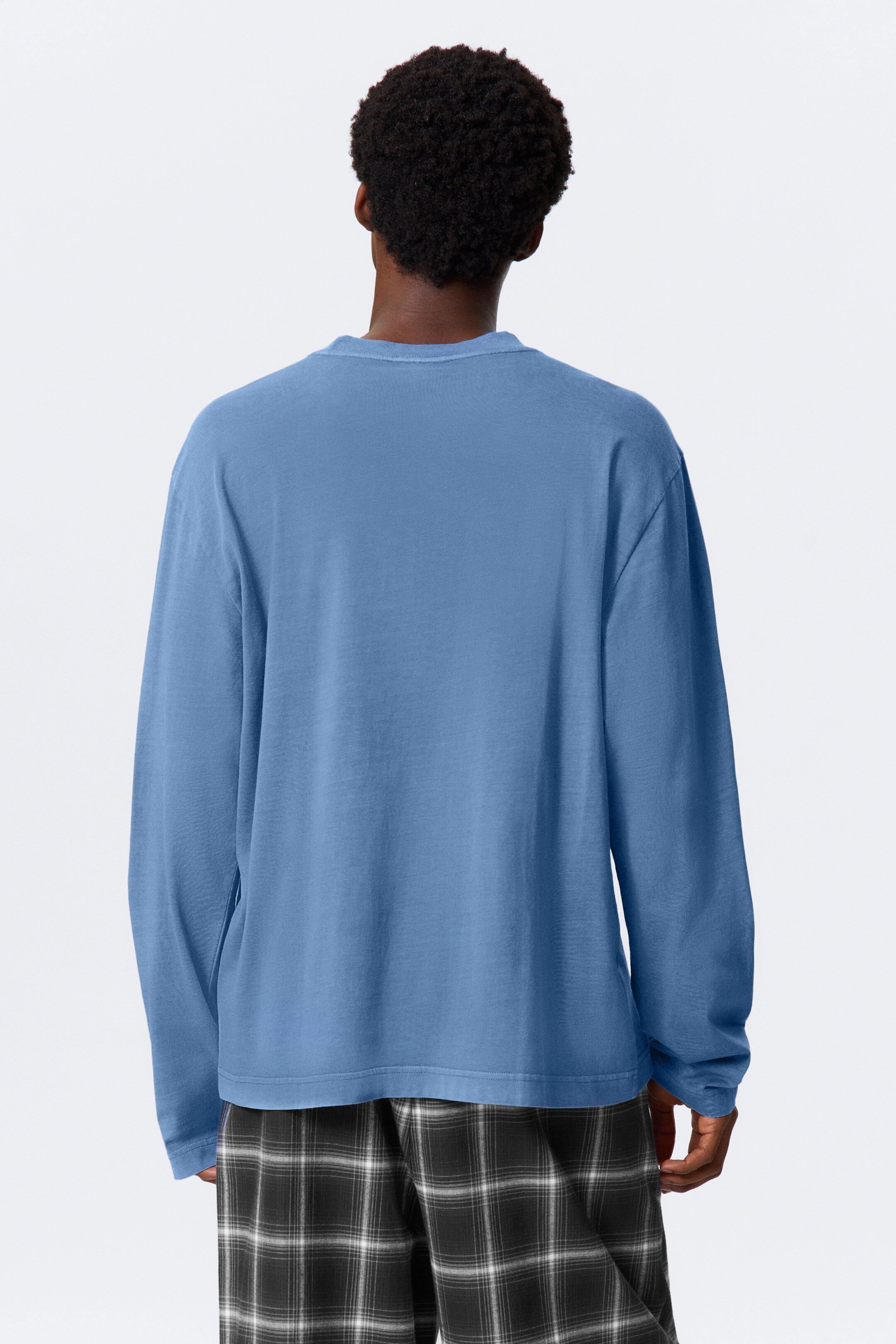 Agrandir l'image: Relaxed Long-Sleeved Pyjama T-shirt - Bleu - HOMME | H&M FR 3