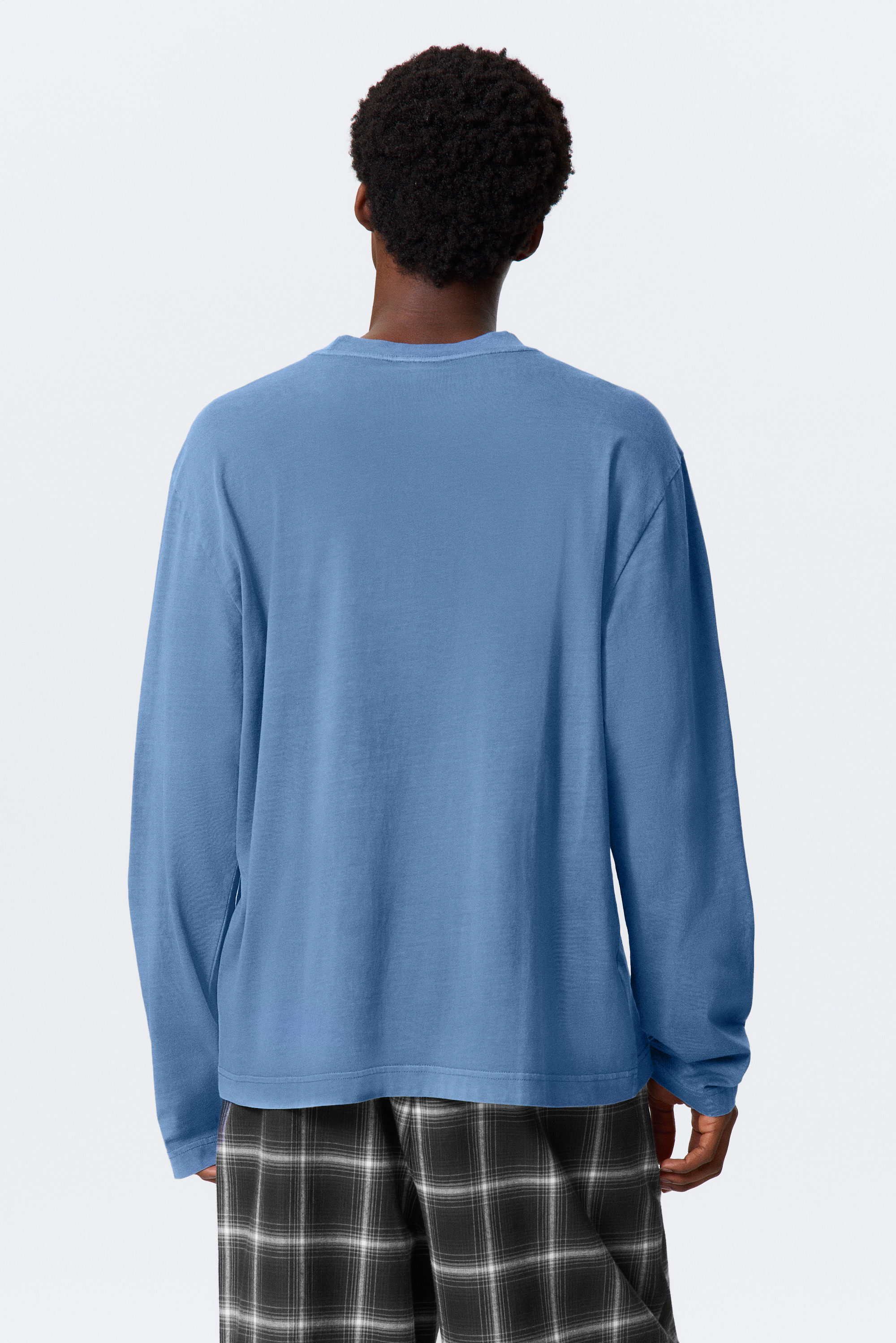 Blue - Relaxed Long-Sleeved Pyjama T-shirt - 4