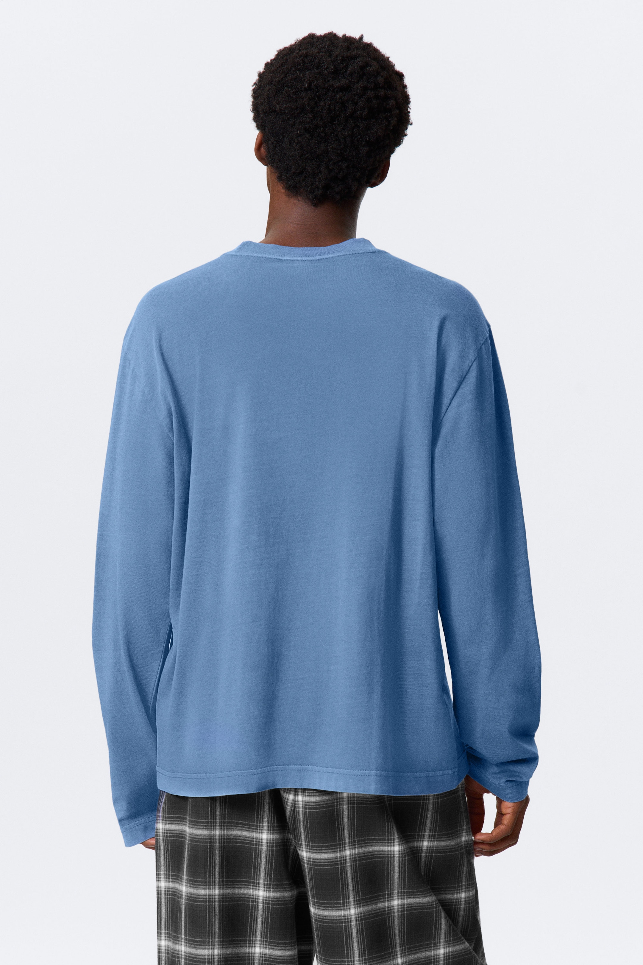 Blue - Relaxed Long-Sleeved Pyjama T-shirt - 2