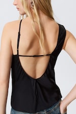 Black - Sleeveless Gathered Top - 3