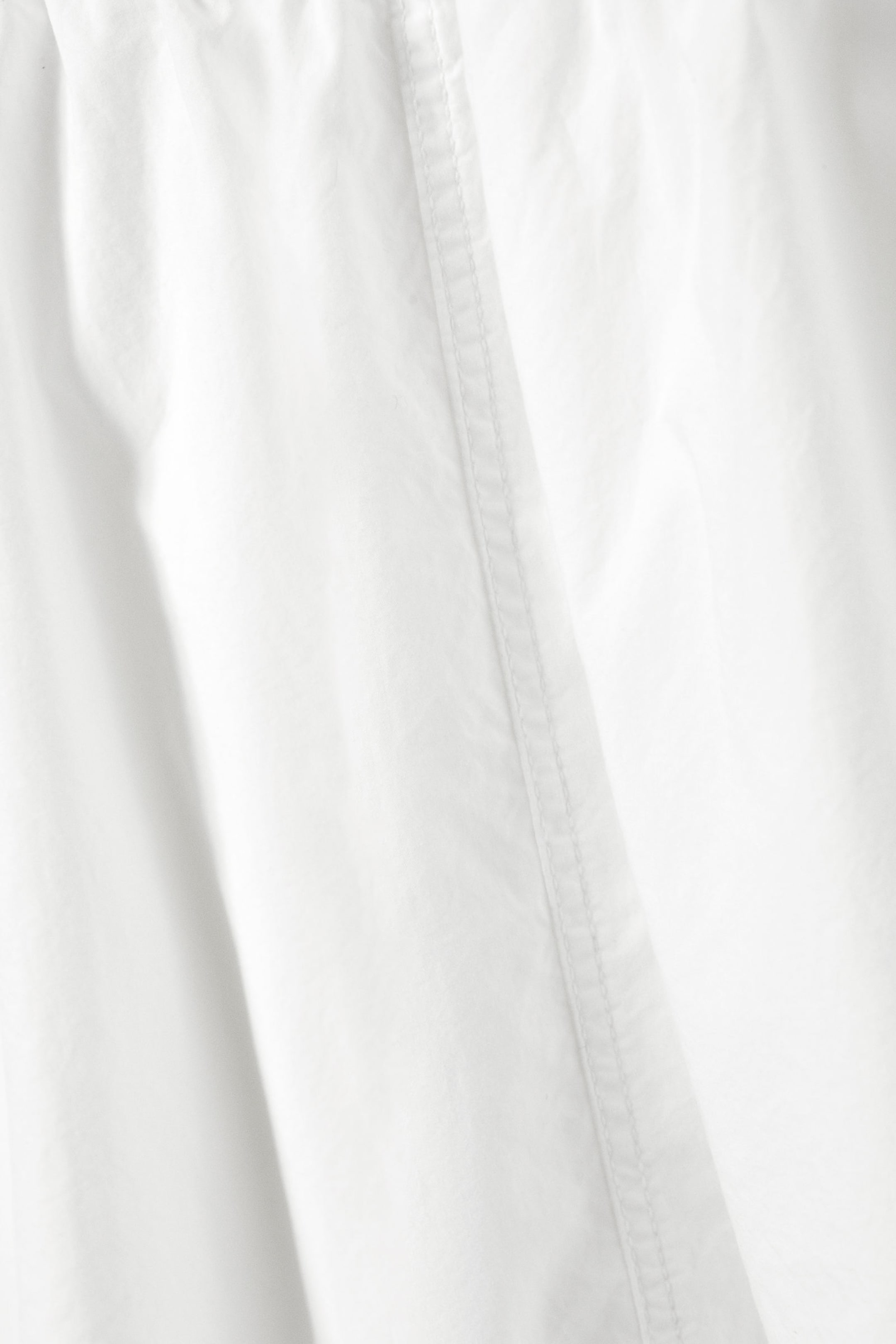 White - Cotton Poplin Midi Skirt - 5