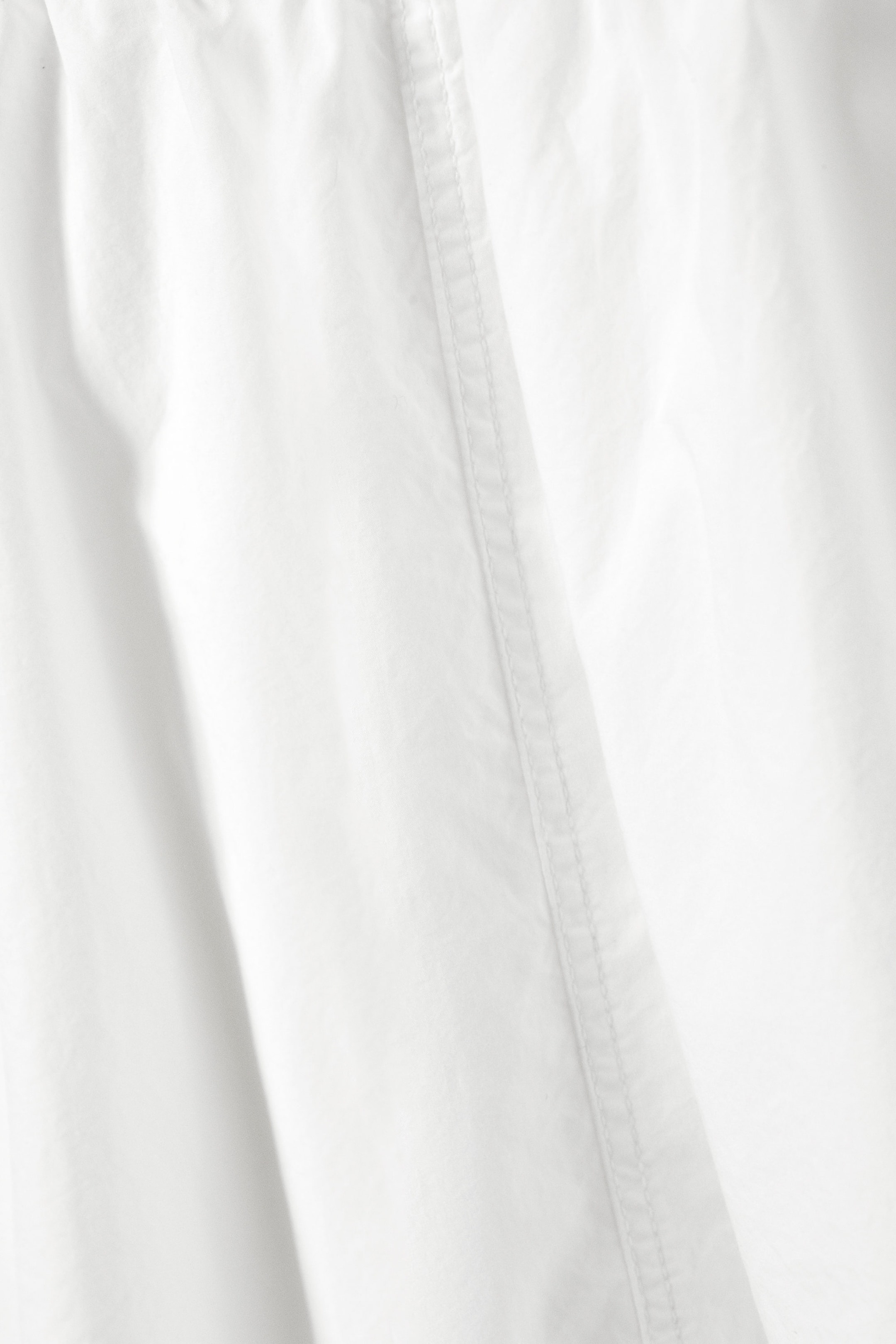 White - Cotton Poplin Midi Skirt - 2