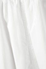 White - Cotton Poplin Midi Skirt - 1
