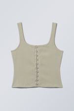 Beige - Cersei Hook & Eye Top - 0