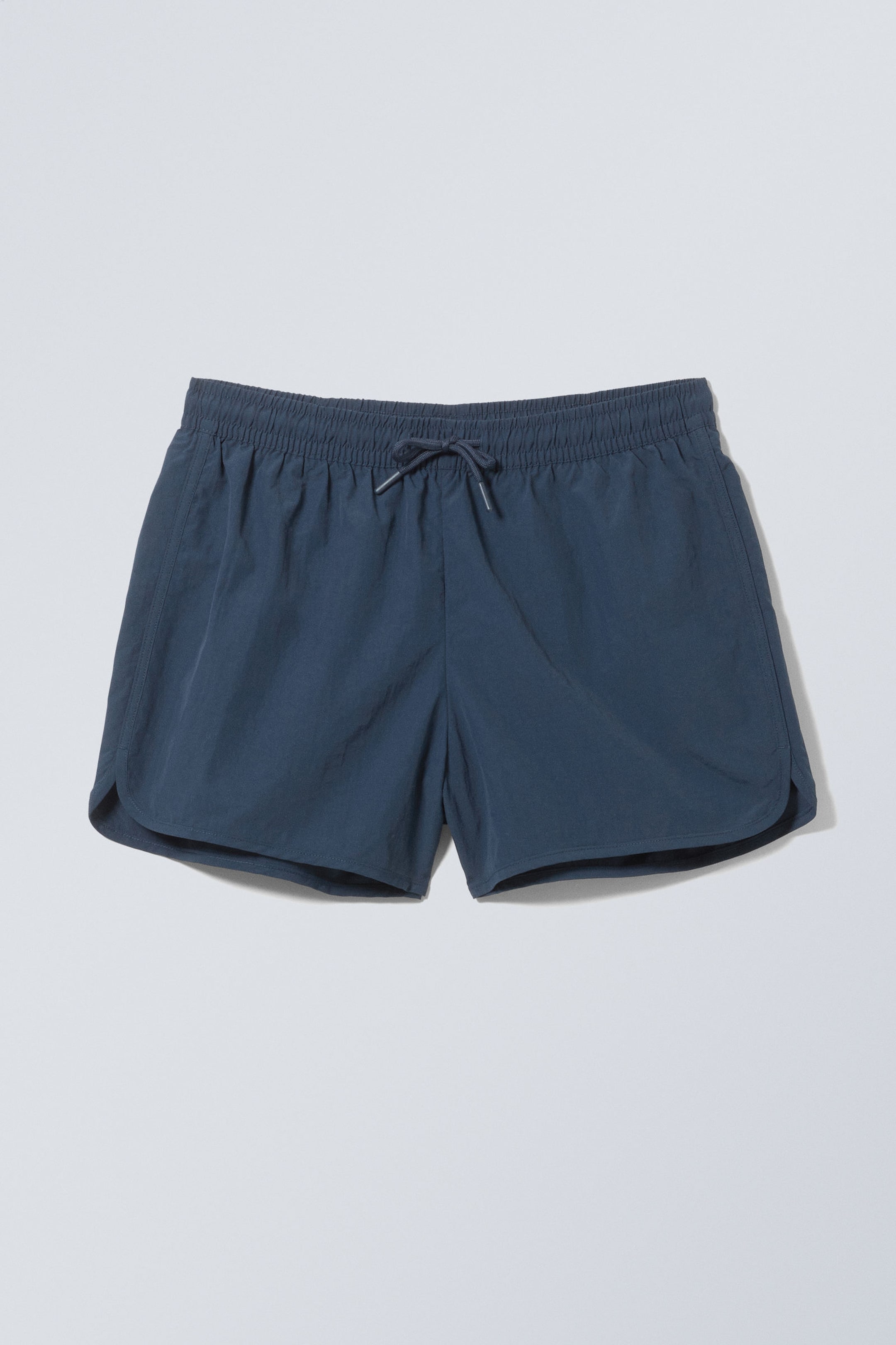 Dark Blue - Structured Mid-Thigh Swim Shorts - 1