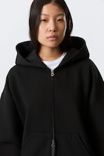 Black - Oversized Heavyweight Zip Hoodie - 2