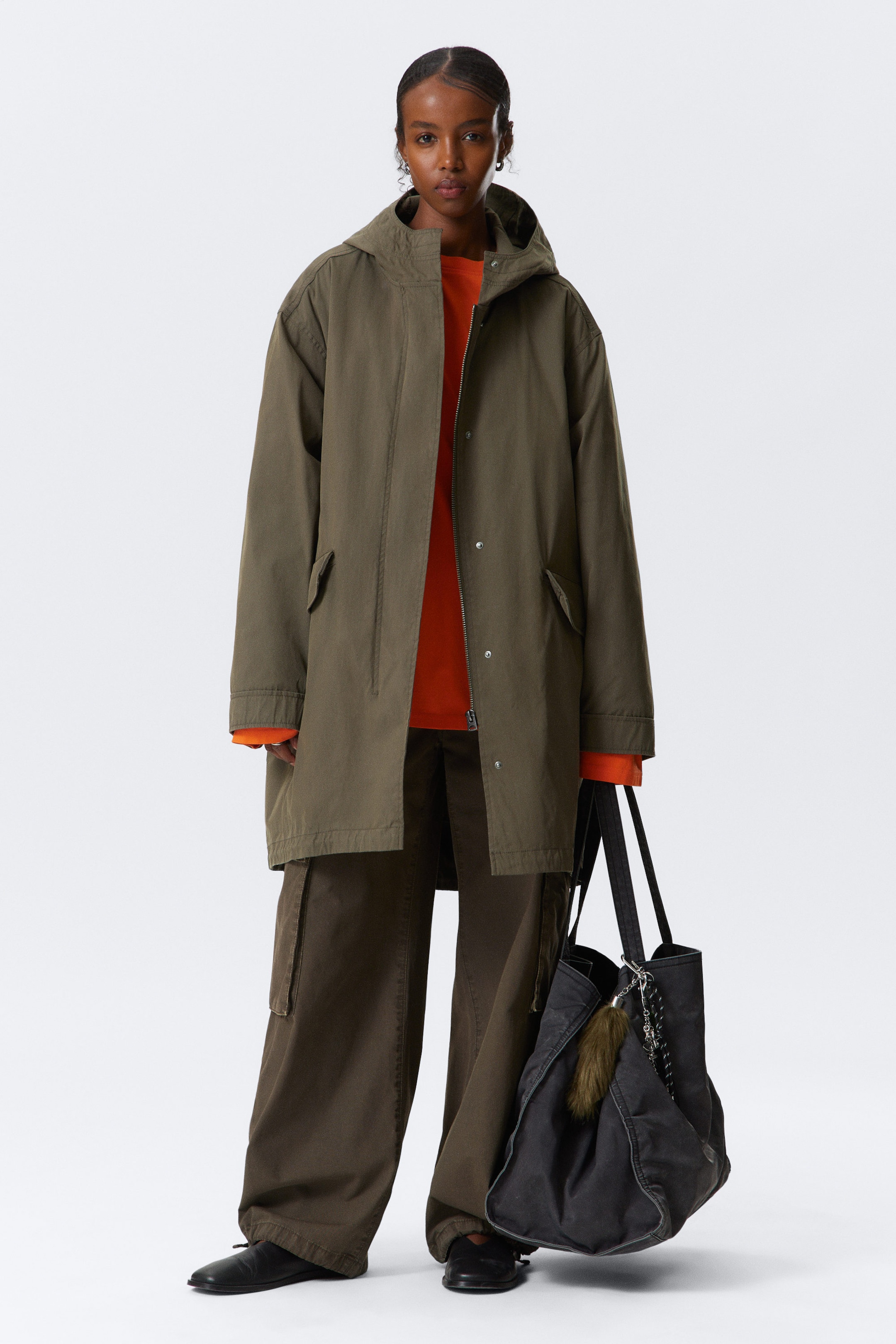 Khaki Brown - Oversized parka with detachable lining - 1