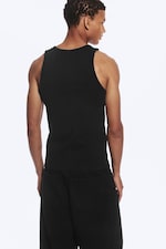 Black - Classic Ribbed Tank Top - 2
