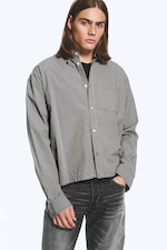 Checked Light Mole - Relaxed Boxy Poplin Shirt - 0
