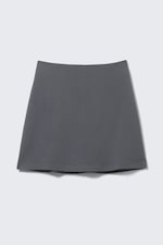 Dark Grey - A-line mini skirt - 4