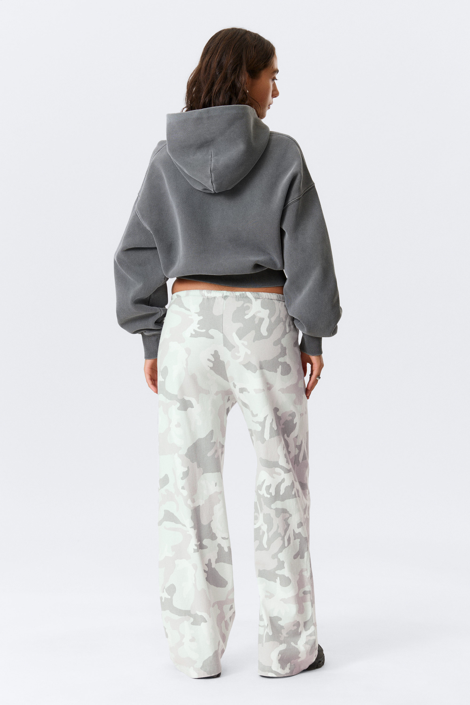 White - Camo - Printed Wide-Leg Pull-On Trousers - 3