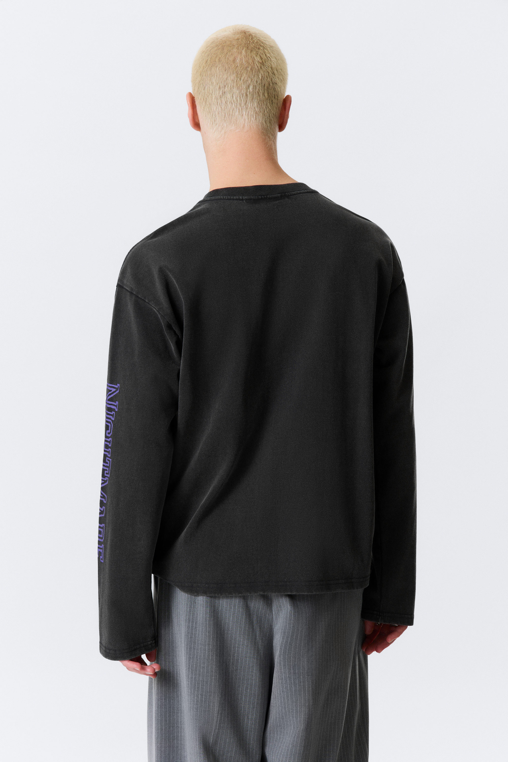 Noir - Midnight Nightmare - T-shirt carré graphique à manches longues Great - 5