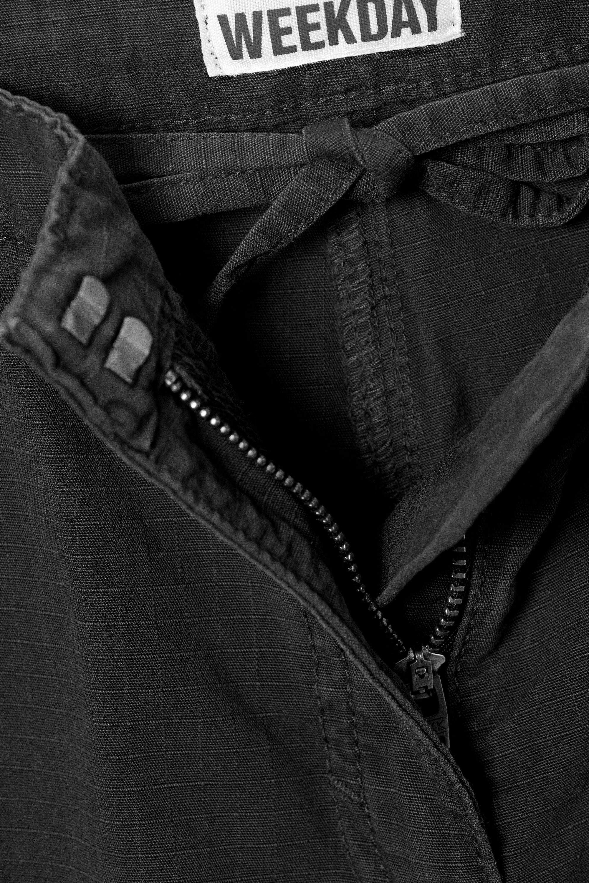 Donkergrijs - Low Rise Baggy Ripstop Trousers - 5