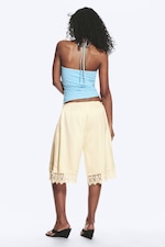 Dimvit - Satinshorts med spets - 3