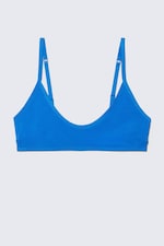 Bright Blue - Inez Scooped Cotton Bralette - 0