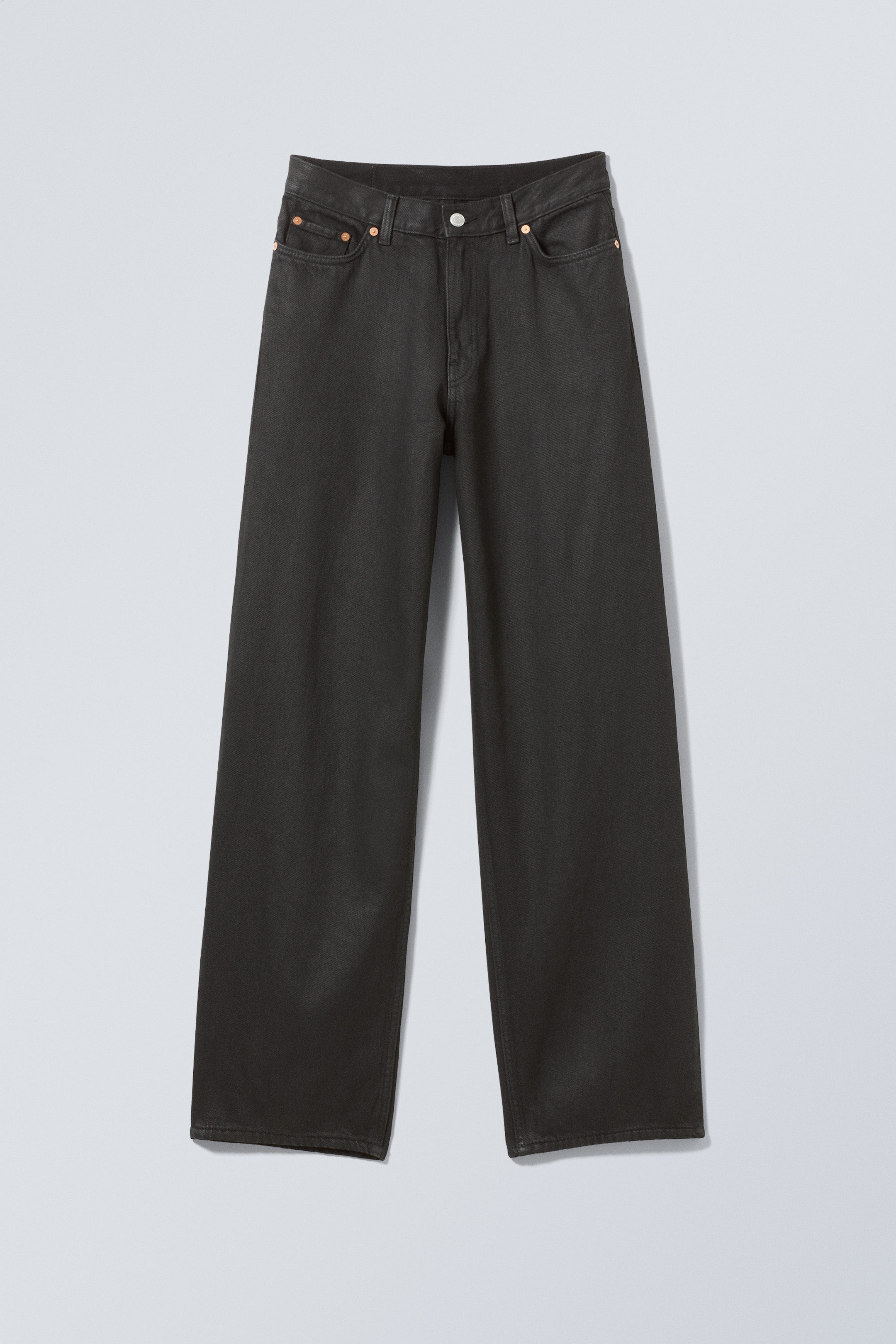 Coated Black - Rail Mid Loose Coated Jeans - 0