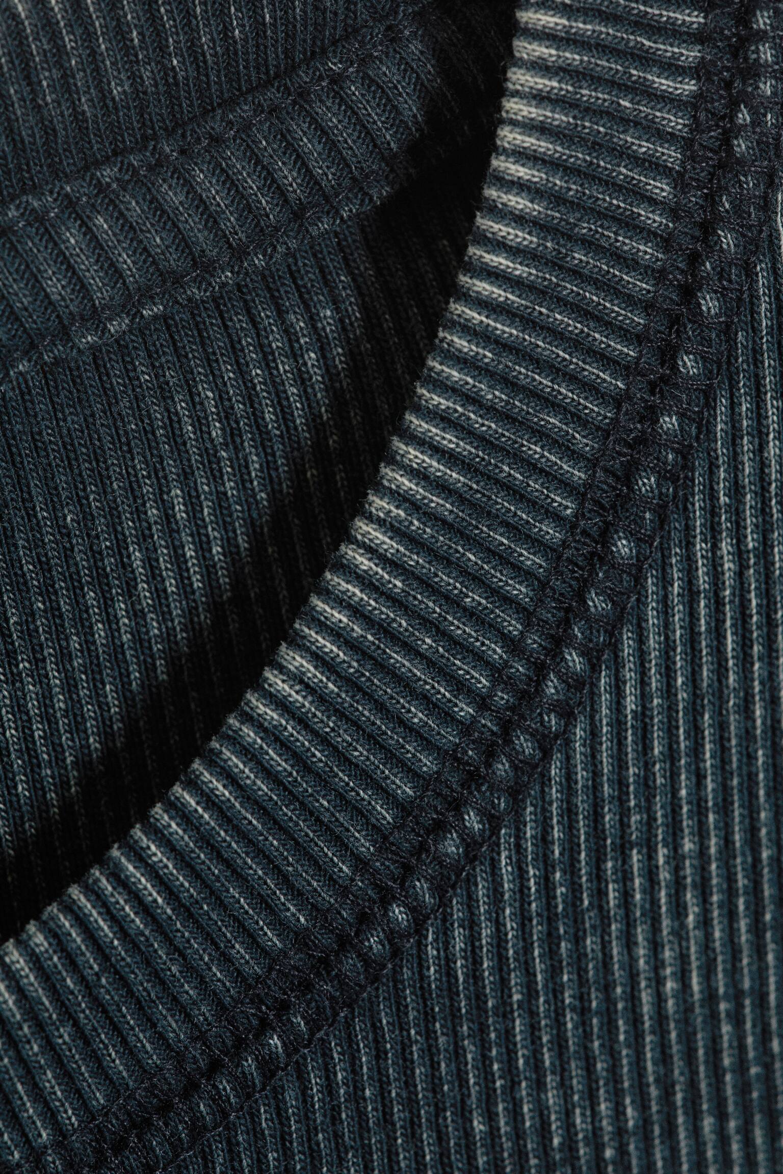 Ribbet langærmet T-shirt - Mørkeblå/Forvasket blå/Forvasket sort/Grå/Mørkegrøn - 3