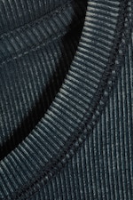 Dark Blue - Ribbed Long-Sleeved T-shirt - 4