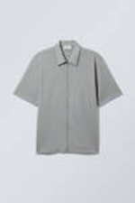Hellgrau - Lockeres Mesh-Shirt mit Reißverschluss - 0