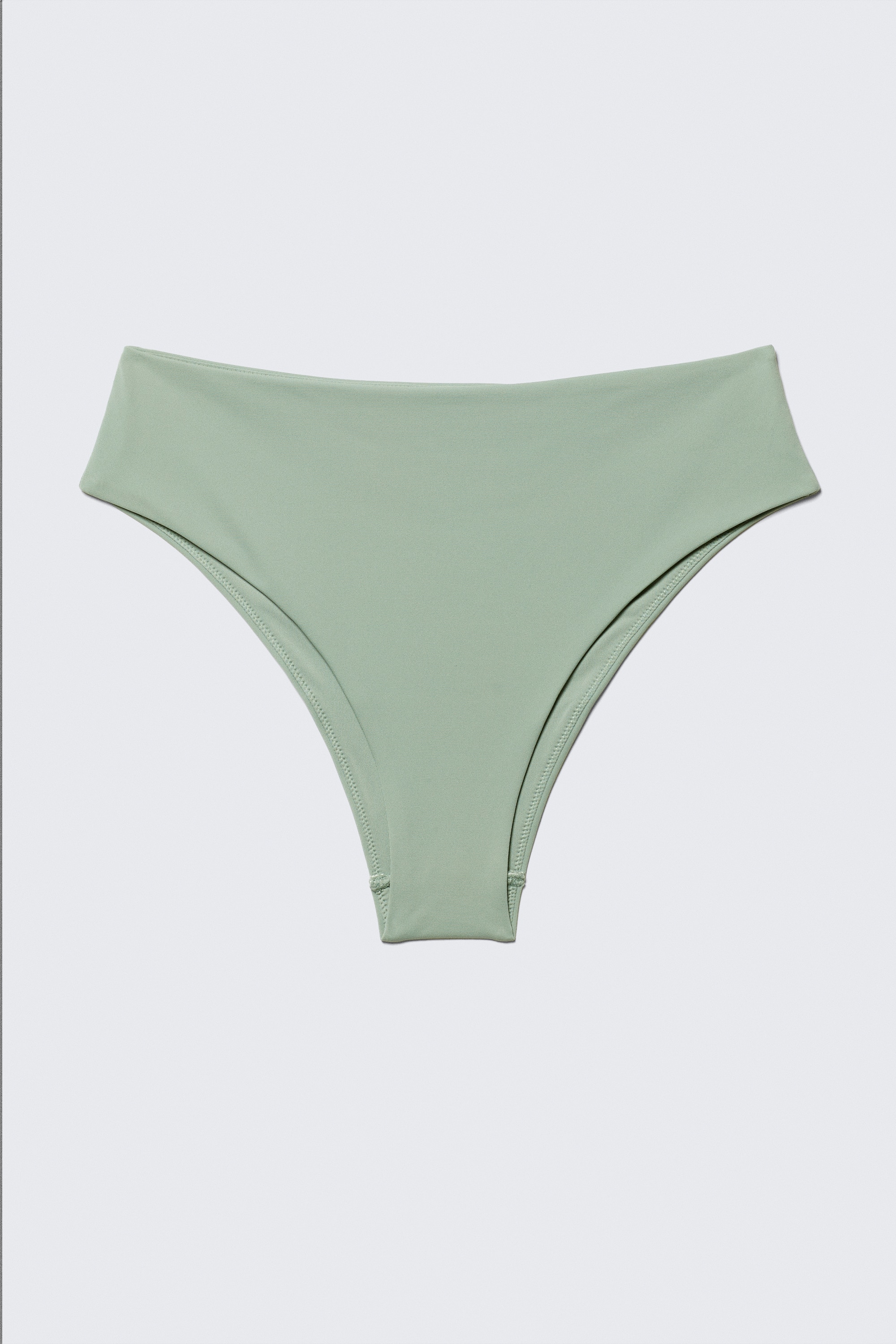 Braziliaans bikinibroekje met hoge taille - Pastelgroen/Donkerbruin