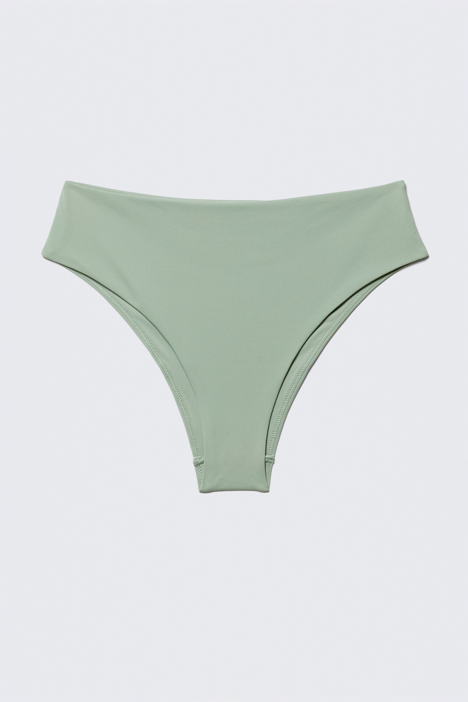 Brazilian-cut bikinitrosor med hög midja - Pastellgrön/Mörkbrun - 2