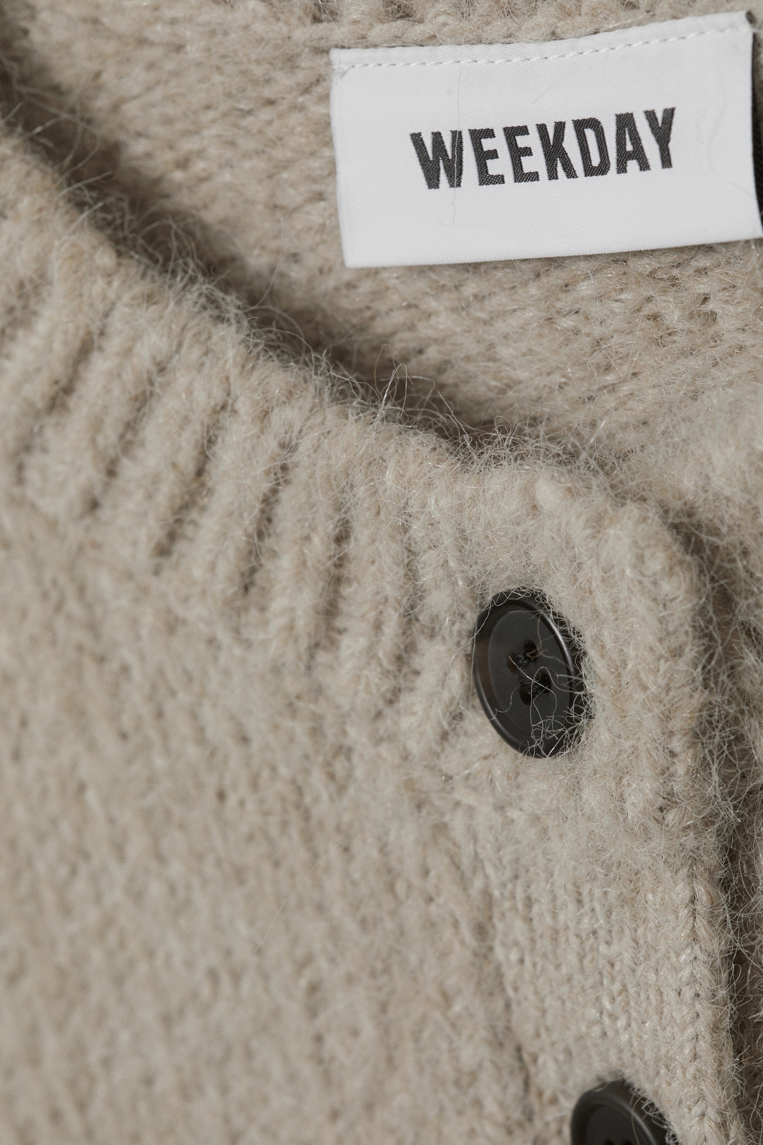Weicher Slim-Fit-Cardigan aus Wollmischung - Helles Graubraun/Dunkelgrau meliert/Dunkelgrün - 3
