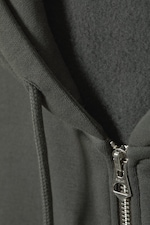 Grey Smiley - Oversized Graphic Zip Hoodie - 2