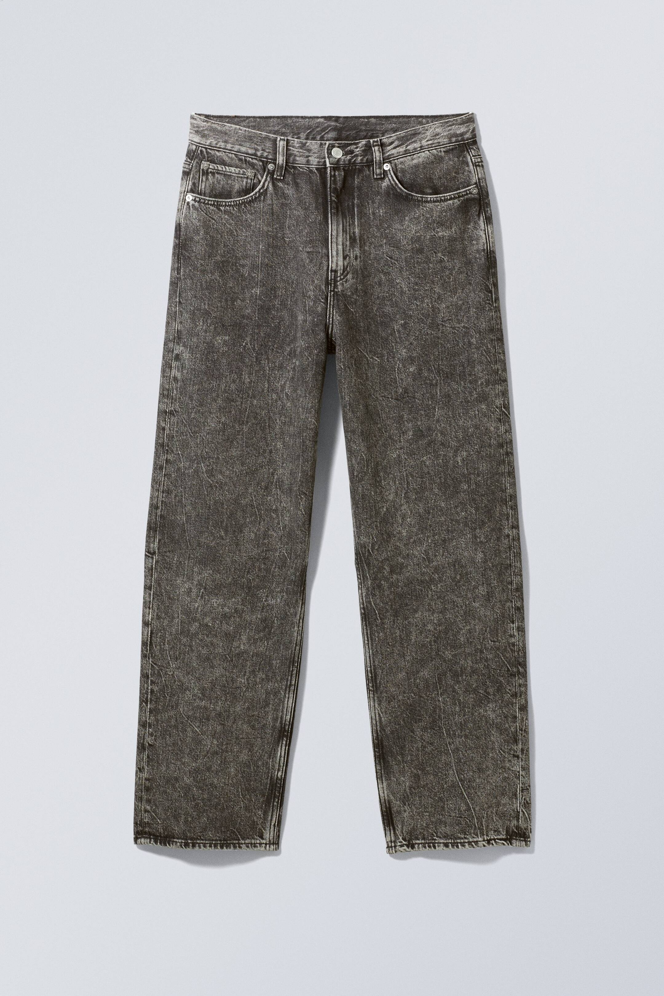 Agrandir l'image: Jean droit ample taille mi-haute Galaxy unisexe - Black Stonewash - HOMME | H&M FR 1