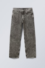 Schwarz/Stone-Waschung - Galaxy Mid Waist Loose Straight Jeans - 0