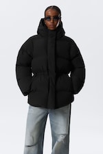 Svart - Waisted Pufferjacka - 1