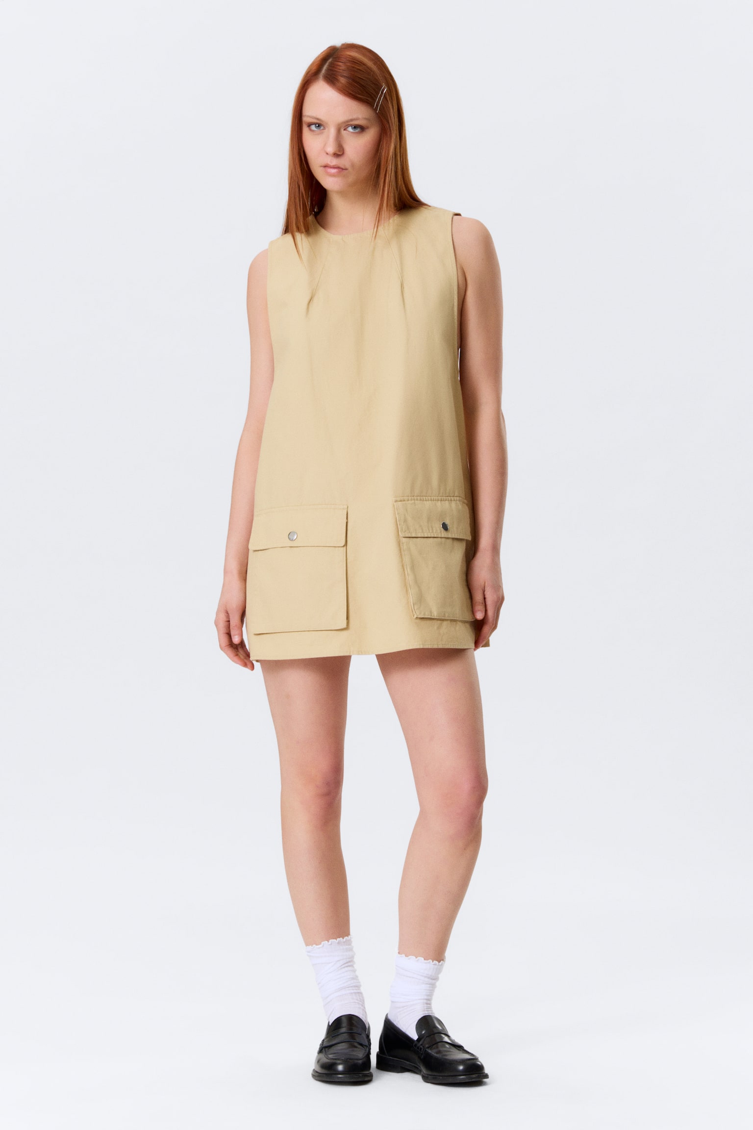 Mini-forkle i slitesterk bomullscanvas - Light Yellow/Beige - 1