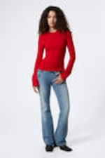 Knallrot - Longsleeve aus Baumwolle - 1