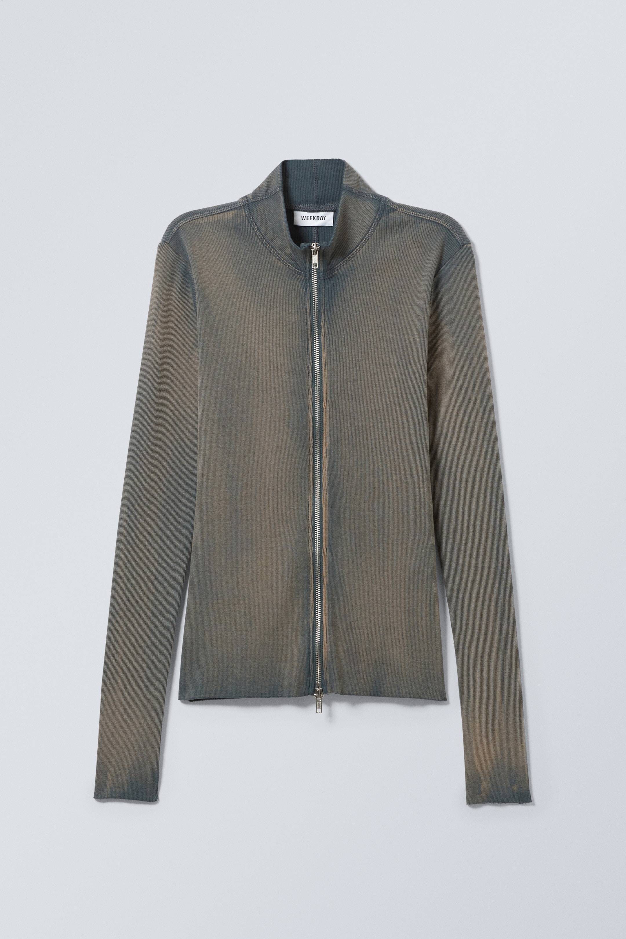 Größeres Bild ansehen: Longsleeve Anja mit Rollkragen und Reißverschluss - Verwaschenes Türkis - Ladies | H&M DE 1