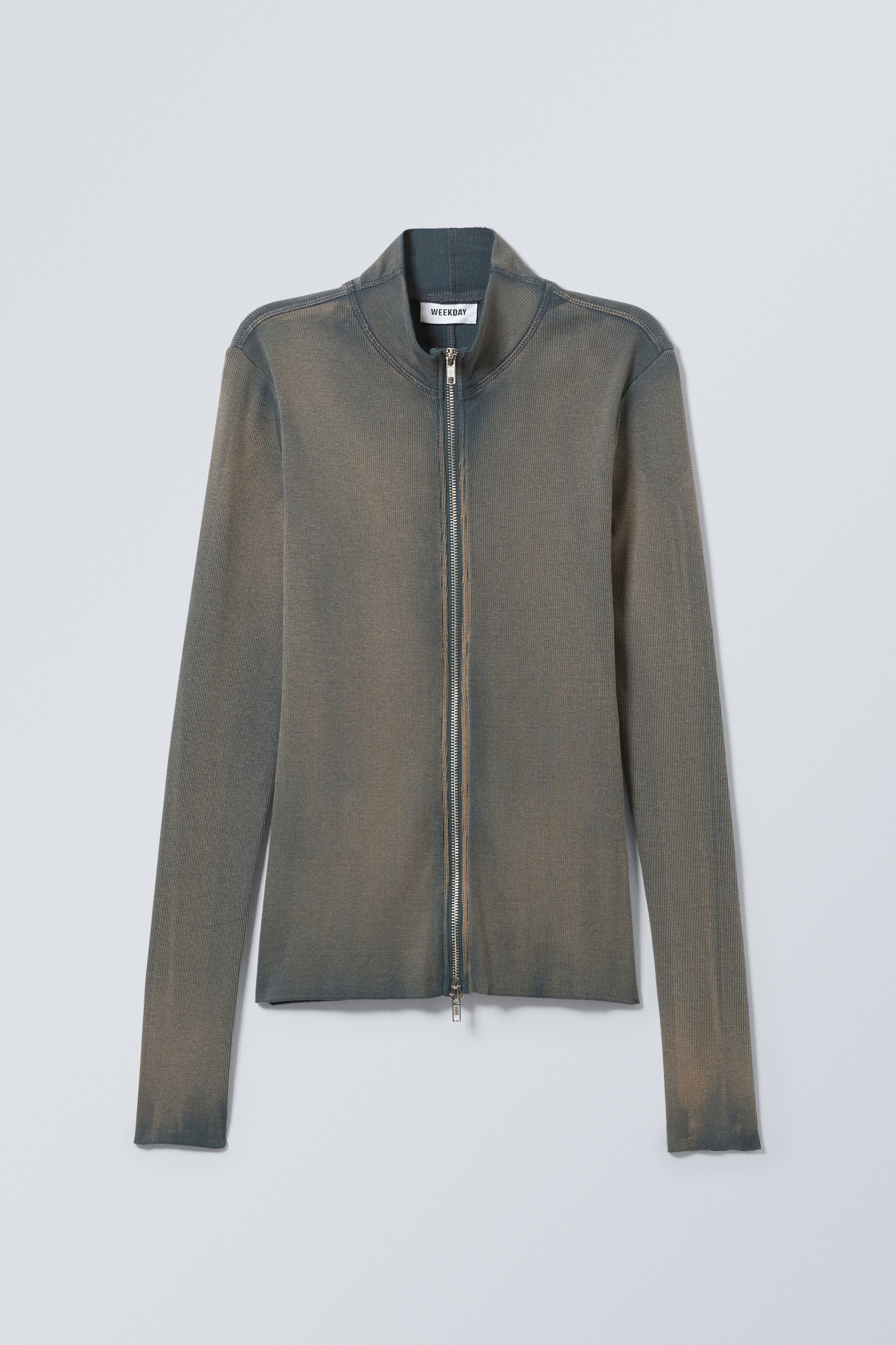 Größeres Bild ansehen: Longsleeve Anja mit Rollkragen und Reißverschluss - Verwaschenes Türkis - Ladies | H&M DE 1