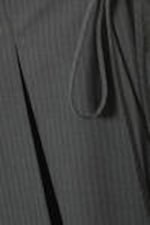 Dark Grey Stripe - Pleated Mini Wrap Skirt - 1
