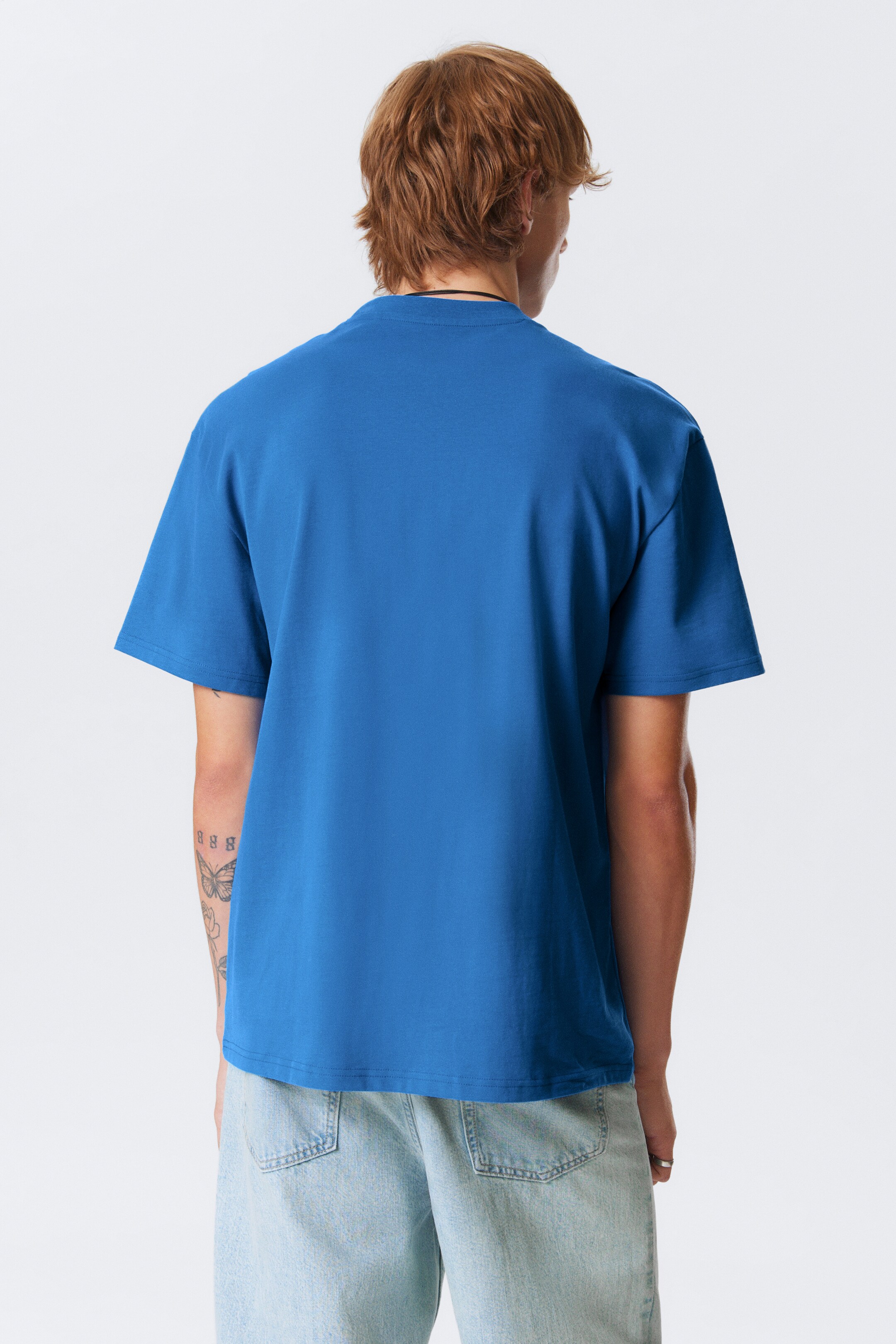 Προβολή μεγαλύτερης εικόνας: Great Heavyweight T-shirt - Φωτεινό μπλε - Men | H&M GR 3
