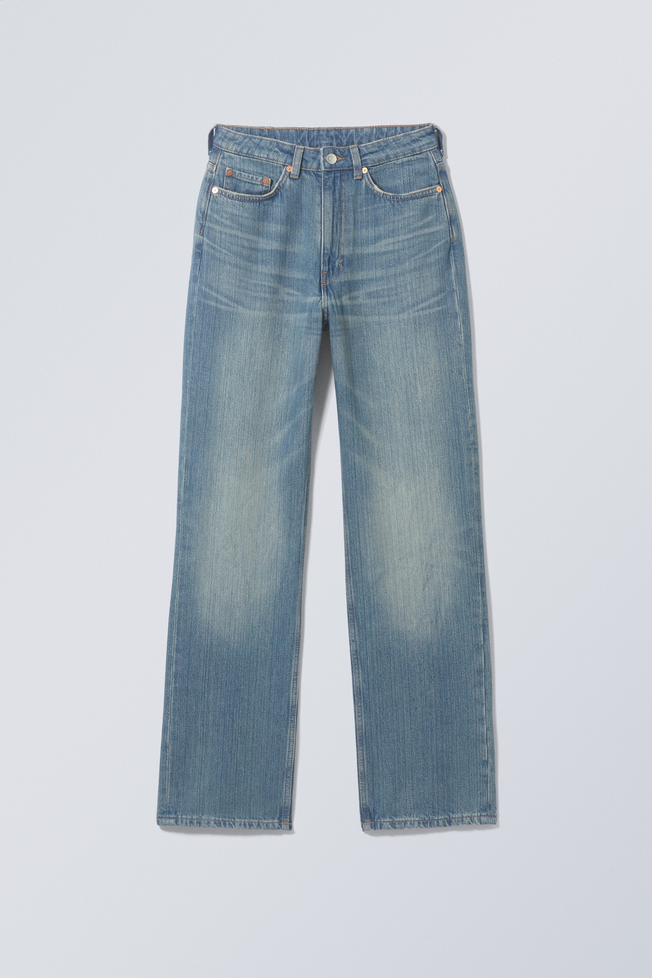 Treasure Blue - Rowe Super High Waisted Regular Straight Jeans - 0
