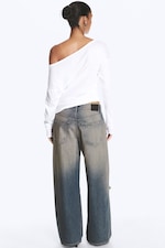 Wit - Off-shoulder top met lange mouwen - 2