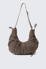 Dark Brown - Ruched Crossbody Bag - 1