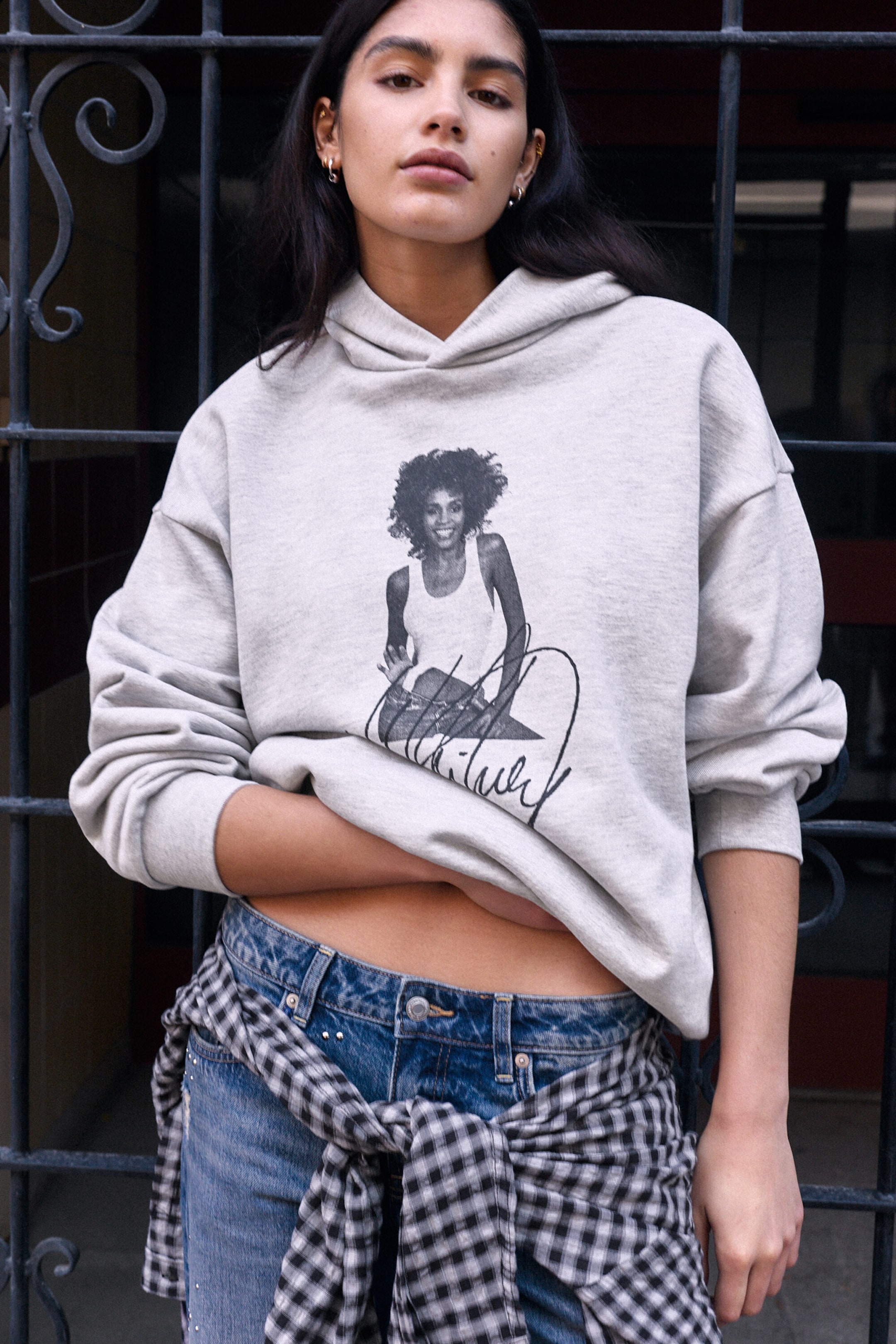 Light Dusty Grey Melange - Whitney oversized hoodie - 1
