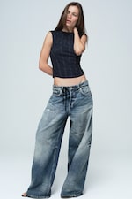 Stirrup Blue - Mittelblau - Andromeda Low Waist Loose Baggy Jeans - 3